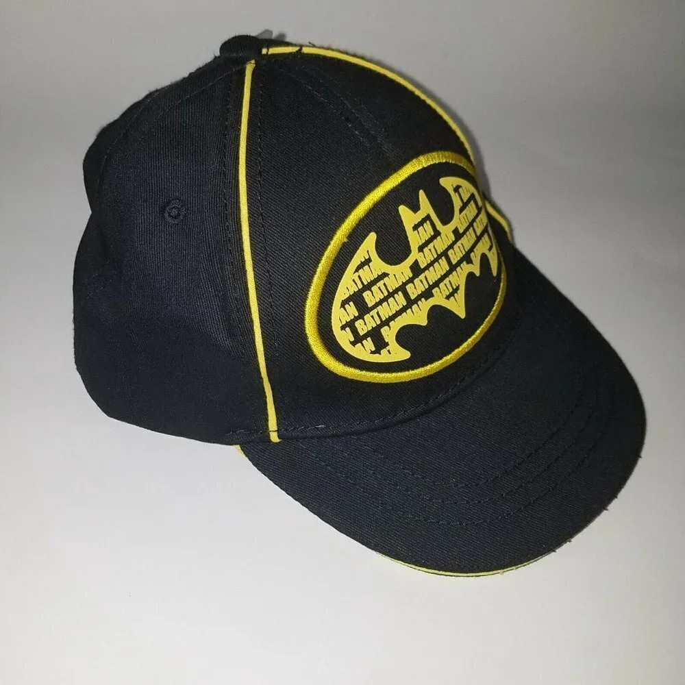 NEW DC Batman Hat Baseball Cap Black Yellow Baby Toddler 24 Months - 3T